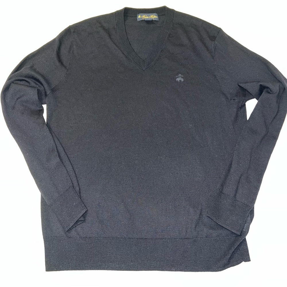 Brooks Brothers Dark Blue V-Neck Sweater